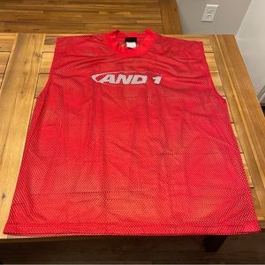Vintage 2000s Y2K And 1 Basketball Mesh Jersey Sleeveless Tank 2XL Red
